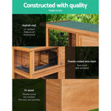 i.Pet Rabbit Hutch 91.5cm x 45cm x 82cm Chicken Coop Large Wooden House Run Cage Pet Bunny PET-GT-RHT1240