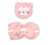 2-in-1 Convertible Eye Mask & Travel Neck Pillow Set - Plush Fabric with Snap Closure V888-ELOSUNG35240