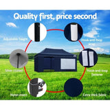 Instahut Gazebo Pop Up Marquee 3x6 Folding Tent Gazebos Camping 500D Oxford Navy GAZEBO-C-3X6-DX-NAVY