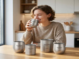 4-Piece Pure Titanium Cup Set Double-Walled, Lightweight, Stackable Outdoor Drinking Cups for V1107-CS-THJBSJT