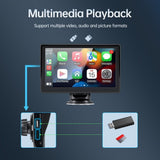 7 inch Portable Wireless Car Radio Auto Stereo Apple Carplay Android Bluetooth Cam V201-CAR5007BL8AU