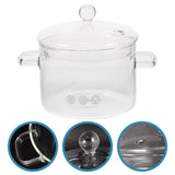 High Borosilicate Glass Stew Pot with Double Handles and Cover Heat Resistant Cookware for Slow V1369-AZ3-W-16238