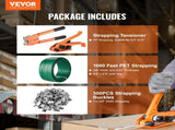 Banding Strapping Kit with Strapping Tensioner Tool, Banding Sealer Tool, 300 m Length PET Band, 300 V952-PETDKZTJ300MT0YJ7V0