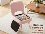 Artiss Storage Ottoman Vanity Stool Foot Stool Folding Back Pink FS-D-BACK02-PK