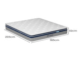 DreamZ Spring Mattress Pillow Top All Sizes 32CM MS1022-K-WH