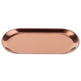 5pcs Stainless Steel Oval Shaped Towel Tray Cosmetics Jewelry Storage Tray Dish Plate OrganizerRose V1294-YM0901-3118200135313