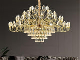 BAMDECOR C3347 Modern Luxury Crystal-leaf Chandelier LED Fashion Creativity Pendant Ceiling V255-BAM-C3347-80