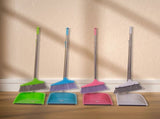 Dustpan and Broom Set - Stainless-Steel Extendable Handle 37.8" with 180&deg Adjustable Head, Magnetic V1192-AZ-W-29974