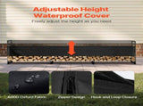 Firewood Rack with Waterproof Cover, 383 x 36 x 117 cm Outdoor Firewood Holder, 660lb Weight V952-DCJPSYGNJB152FGMBV0