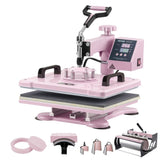 Heat Press Machine 12x15 in 8 in 1 with 30oz Tumbler Press T-Shirts Pink V952-YTS30OZ1215817JC4V3