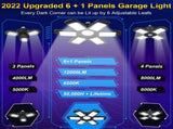 2 pc Garage Lights,Deformable Garage Ceiling Light with Multi-Position Panels, Shop Light for V1369-AZ3-W-05854