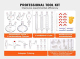 Lab Distillation Kit, 3.3 Boro Lab Glassware Distillation Kit with 24, 40 Joint, 1000ml Essential V952-SYSZLTJJPWW1LEFCIV0