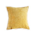 SOGA 50cm Throw Pillow Turmeric Yellow Aesthetic Chenille Texture for Home Decor FRENCHCUSHION313