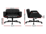 Artiss Criss Cross Chair with Wheels & Adjustable Armrests, Ergonomic Cross Legged Office Desk Chair OCHAIR-L-2018-BK