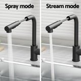 Kitchen Mixer Tap Pull Out Rectangle 2 Mode Sink Basin Faucet Swivel WELS Black TAP-A-82H48-BK