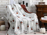 Ghost Reading Blanket New Halloween Ghost Reading a Book Throw Blanket,Cozy Soft Throw for Couch, V1192-AZ-W-31708
