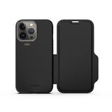 EFM Monaco Leather Wallet Case Armour with D3O 5G Signal Plus for iPhone 13 Pro - Black V578-EFCFLAE194BSG