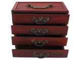 Jewelry Box Chinese Vintage Case 4 Drawer Wood Oriental Compact Ample Capacity Versatile Storage V1294-YM0710-3117230360411