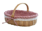 Wicker Picnic Basket with Handles and Linen Cloth Lining, Empty Baskets for Gifts, Woven Easter V1189-WXFWAL-20260319-00964