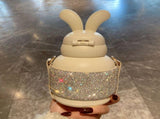 Cute Bunny Ear Diamond Studded Insulated Tumbler with Straw and Strap, Portable Large Capacity Water V1341-ZY-B9JDF2YL-BLACK