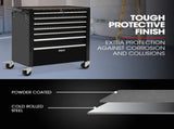BULLET Pro 7 Drawer Tool Box Cabinet Trolley Storage, Toolbox Garage Organiser Set, Black V219-TOLCABBU17KA