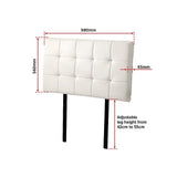 PU Leather Single Bed Deluxe Headboard Bedhead - White V63-768205