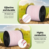 Giantz Electric Fence Tape Polytape 400M Electric Fence Wire Red White FIK-TAPE-400M-13S