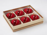 Christabelle 6 Red Glass Christmas Baubles Onion Shape 10cm Xmas Tree Decorations Hanging Ornam 112_YAN353