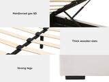 Artiss Bed Frame Double Size Gas Lift Beige VILA BFRAME-G-GAS-VILA-D-BG-ABC