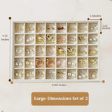 Large Velvet Jewelry Tray Display Drawer Inserts 2 Pack Stackable Jewelry Organizer for Earring V1107-107-67282-BLK-40GRIDS
