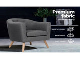 Artiss Armchair Tub Chair Grey Adora UPHO-D-ARM02-GY
