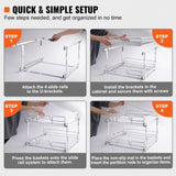 VEVOR 2-Tier Wire Pull Out Cabinet Under Sink Organizer 16x21 Inch Drawer Basket V952-HGS217W21D15HO4AUV0