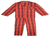 Mens Flannelette Pyjama Set 100% Cotton Long Sleeve Pants Soft Warm PJs - Red - XXL V563-JSPJ3-190-XXL