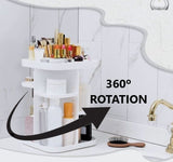 360 Rotating Makeup Organizer, Large Capacity Cosmetic Storage for Bedroom and Bathroom, White V1188-MS-617-113