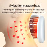 White Portable Electric Neck Massager Intelligent Pulse Therapy with Heat and 4 Massage Heads V888-ELOSUNG13449