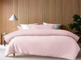 Accessorize 400TC Blush Bamboo Cotton Double Stitch Quilt Cover Set Queen V442-HIN-QUILTCS-DOUBLESTITCH-BLUSH-QS