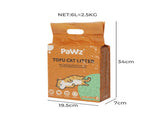 PaWz 2.5kg Tofu Cat Litter Clumping Green Tea x4 PT1196-GREENTEA-4PCS