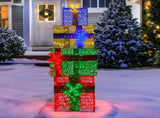 Christabelle 1.9m Christmas 4-Piece Gift Stack LED Lights Bows Indoor Outdoor Front Lawn Yard D 112_SB503