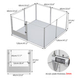 Large Acrylic Dog Playpen 120x120x61CM 8 Panels Cage V178-66942