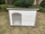 YES4PETS XL Timber Pet Dog Kennel House Puppy Wooden Timber Cabin With Stripe White V278-DK-11676-WHITE
