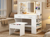 Artiss Dressing Table LED Vanity Desk Set Stool White FURNI-L-DRESS12-WH-AB