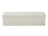 Foldable Storage Ottoman Bench, End of Bed Bench with Side Bags, Folding Upholstered Storage Chest V952-BYWSZYKZDK405QXFB001V0