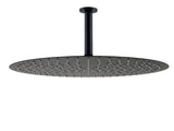 Matt Black Round 16" Extra Large Rain Shower Head 300mm Ceiling Dropper Arm Set V1233-A511300BKSR116B
