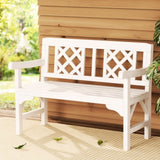 Gardeon Outdoor Garden Bench Wooden Chair 2 Seat Patio Furniture Lounge White ODF-BENCH-2SEAT-WH