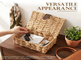 Woven Storage Basket with Lid Woven Storage Basket Gourd Grass Decorative Box for Shelf Coffee Table V1366-AZ2-W-15078