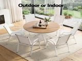 Gardeon 7PCS Outdoor Dining Set Table and Chairs Patio Garden Furniture Steel FF-DIN-STA-7SET-WH