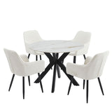 Tracey Round Marble Stone Dining Table V195-TRACEY-GOLD