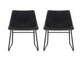 Artiss 2x Dining Chairs Retro PU Leather Kitchen Lounge Cafe Accent Chair Black UPHO-C-DIN-2503-BKX2