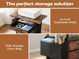 Artiss 2 Fabric Drawer File Cabinet Printer Stand Rolling File Cabinet with Side Bag MET-FC-25155-RB