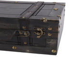 Wooden Chest Vintage Wood Storage Trunk with Lid Retro Suitcase Portable Box Ancient Photography V1294-YM0901-3117250191711